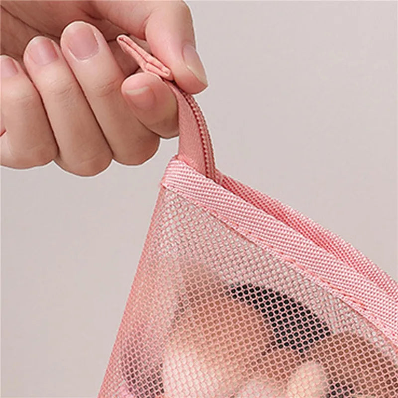 Foldable Waterproof Makeup Brush Holder Bag – Black/Pink