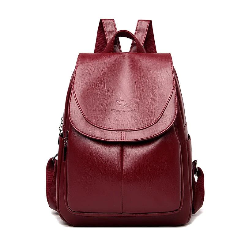 High-Quality Vintage Leather Women's Backpack