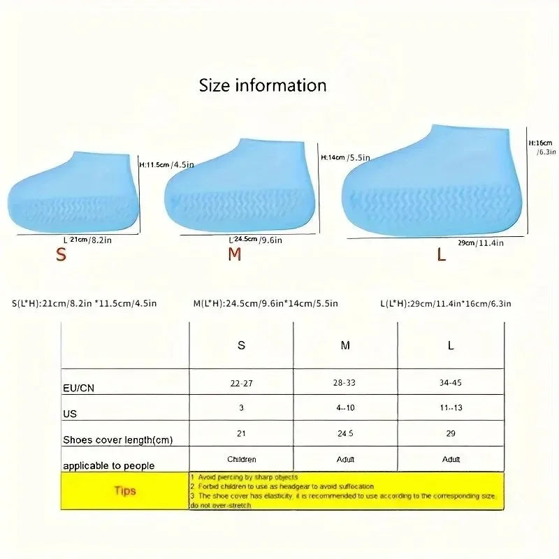 Reusable Non-Slip Silicone Rain Boot Covers for Outdoor Use