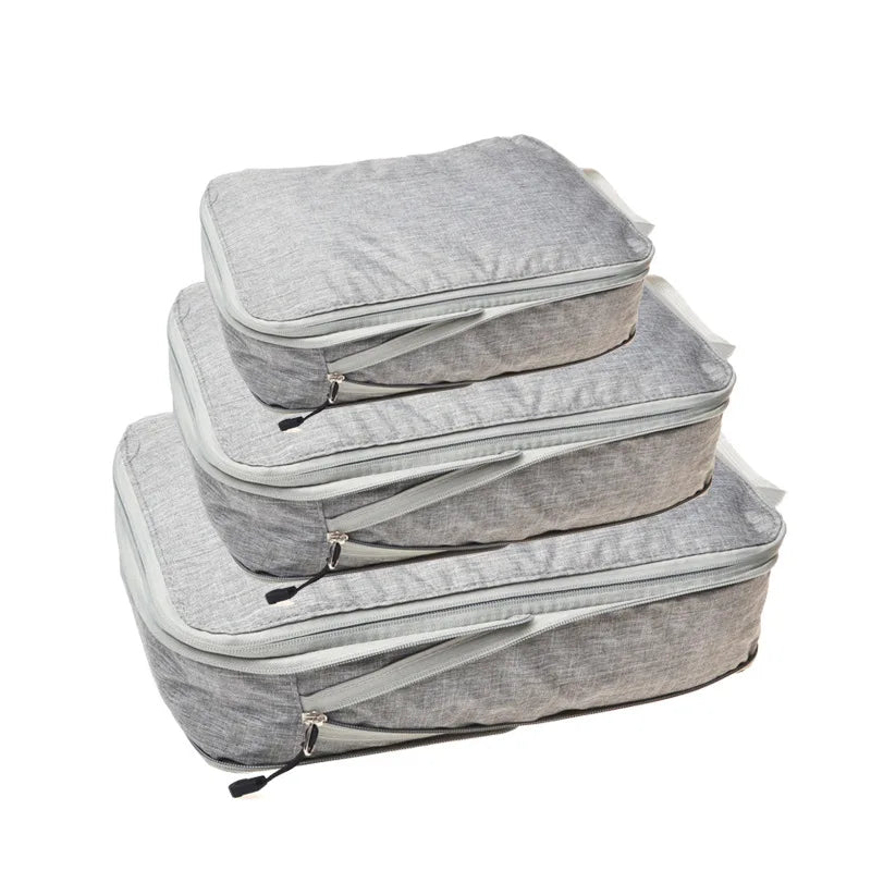3pc Travel Packing Cubes Set Waterproof Nylon Organizer