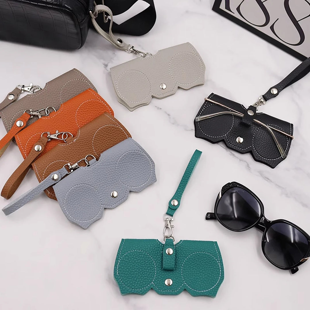 Litchi PU Leather Glasses Case – Cute Hanging Travel Bag