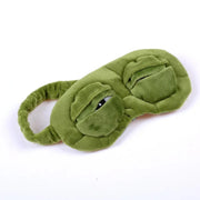 3D Sad Frog Sleep Mask – Soft Portable Travel Eyepatch