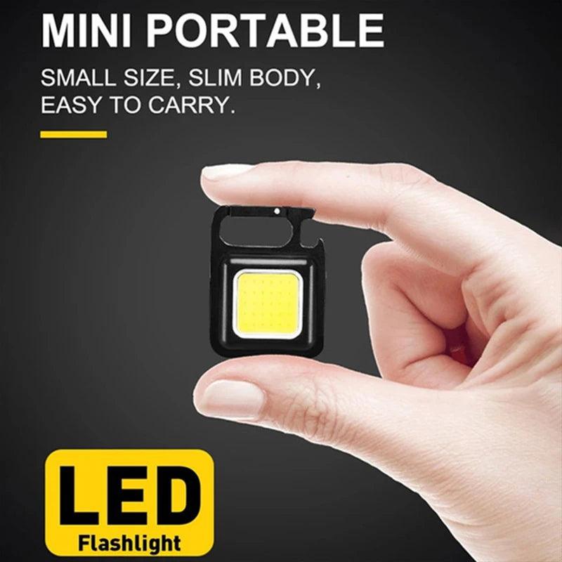 USB Rechargeable LED Mini Flashlight with Keychain Clip - BonVoyage