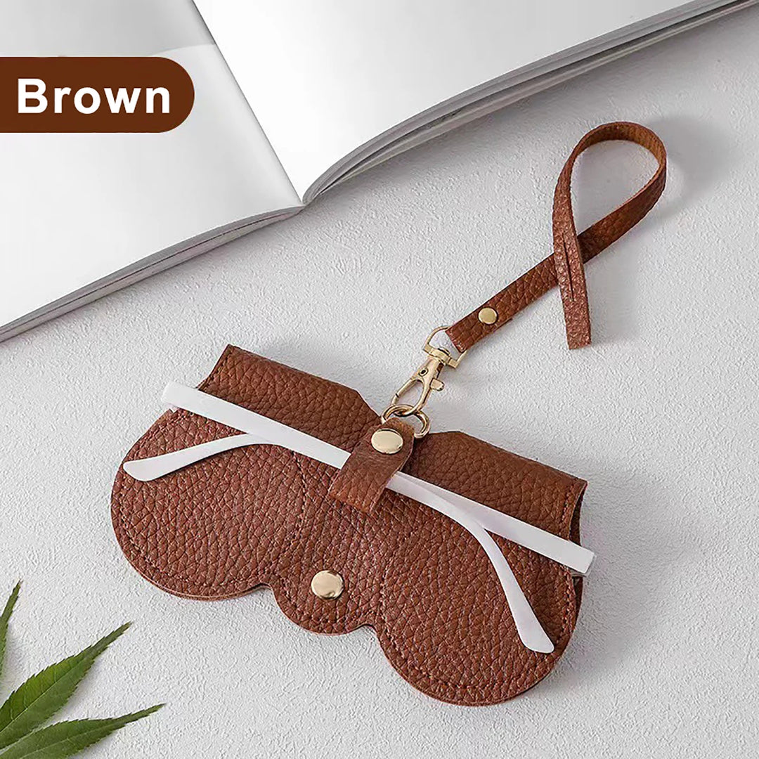 Litchi PU Leather Glasses Case – Cute Hanging Travel Bag