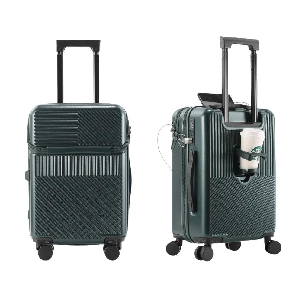 swivel wheel combination lock carry-on luggage, multi-purpose travel luggage - BonVoyage