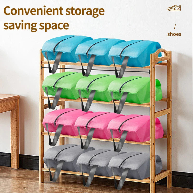 Portable Waterproof Shoe Storage Bags with Zipper Organizer