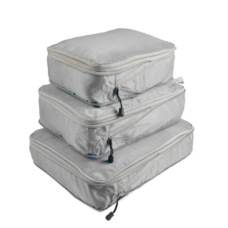 3pc Travel Packing Cubes Set Waterproof Nylon Organizer