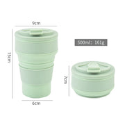 350/500ML Silicone Collapsible Cup with Cover, Travel Mug
