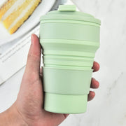 350/500ML Silicone Collapsible Cup with Cover, Travel Mug