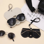 Load image into Gallery viewer, Litchi PU Leather Glasses Case – Cute Hanging Travel Bag
