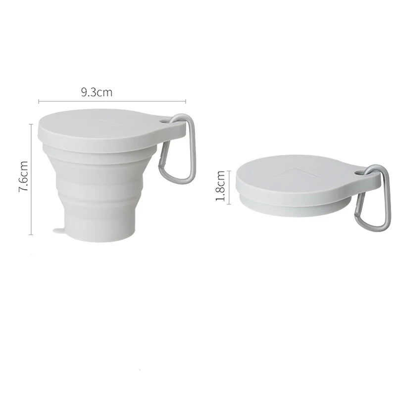 150ML Portable Silicone Folding Cup w/ Lid for Travel