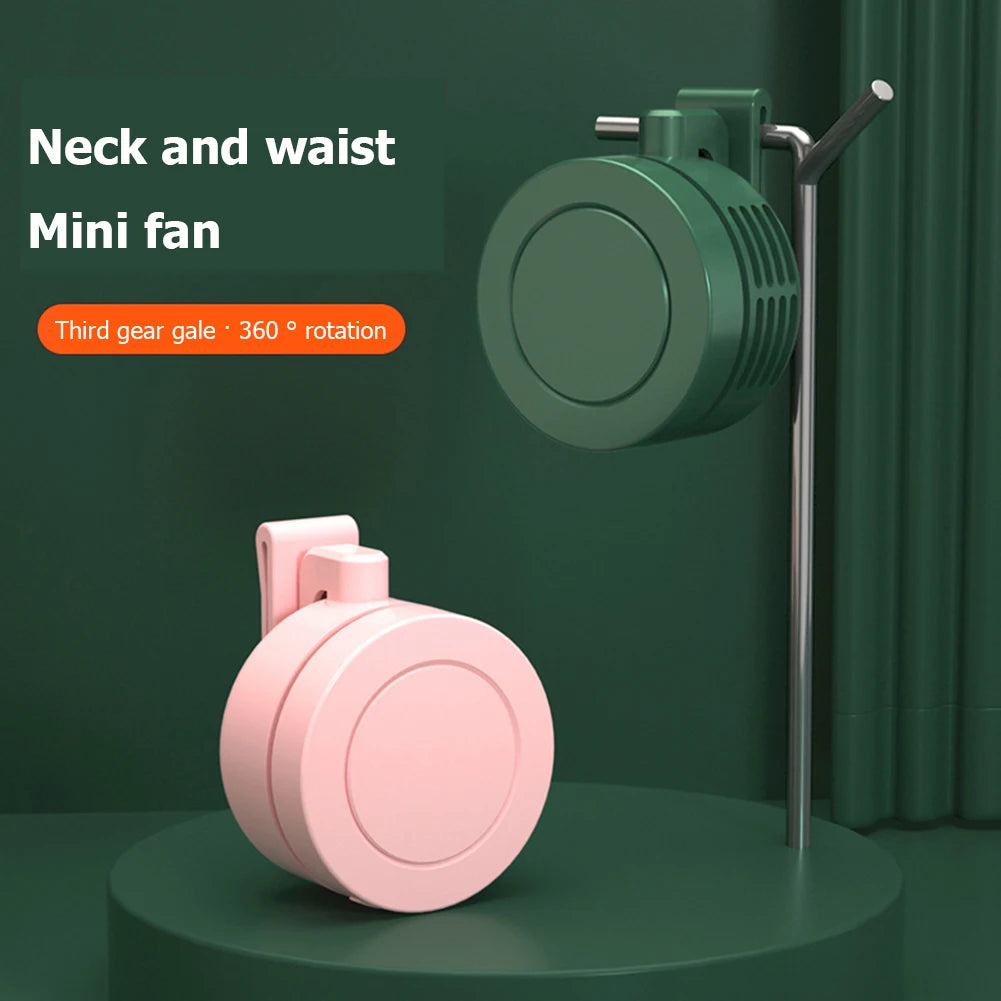 Portable Rechargeable Waist Fan – 3-Speed Clip for Outdoors
