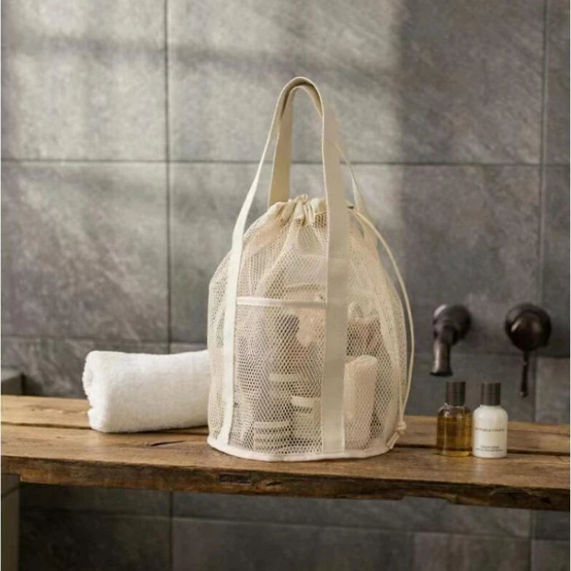 Foldable Mesh Nylon Cosmetic Bag – Large Capacity Pouch
