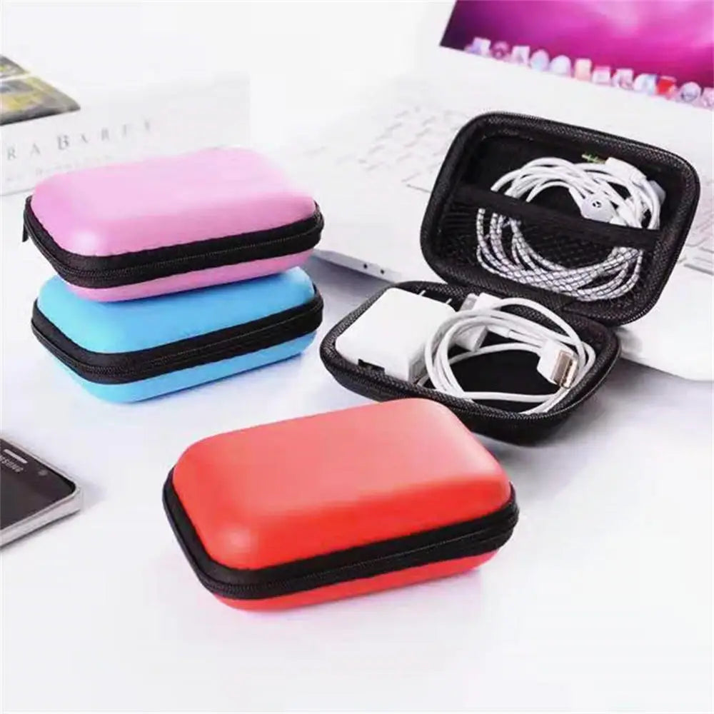 Portable Zipper Case for Earbuds, Cables – Travel Friendly