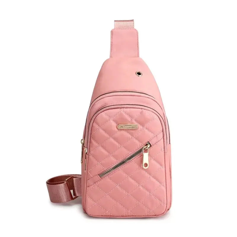 Oxford Cloth Lightweight Crossbody Bag with Data Hole