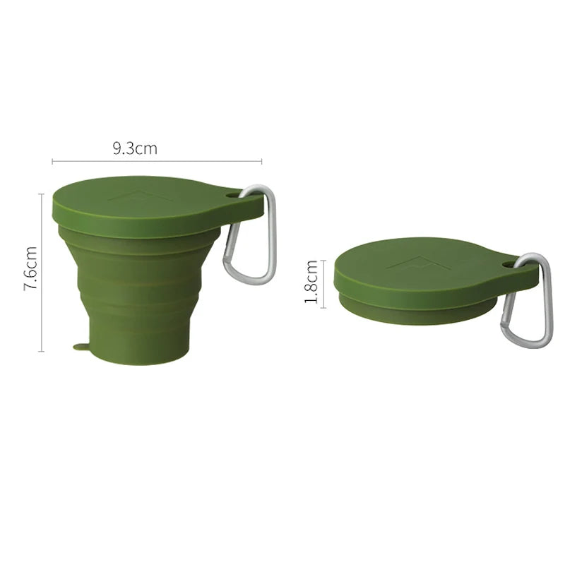 150ML Portable Silicone Folding Cup w/ Lid for Travel