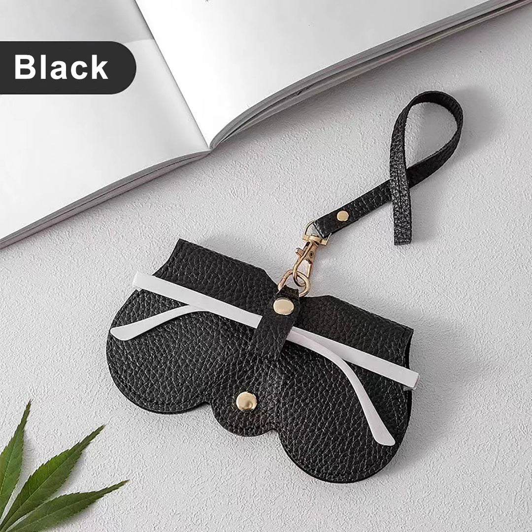 Litchi PU Leather Glasses Case – Cute Hanging Travel Bag