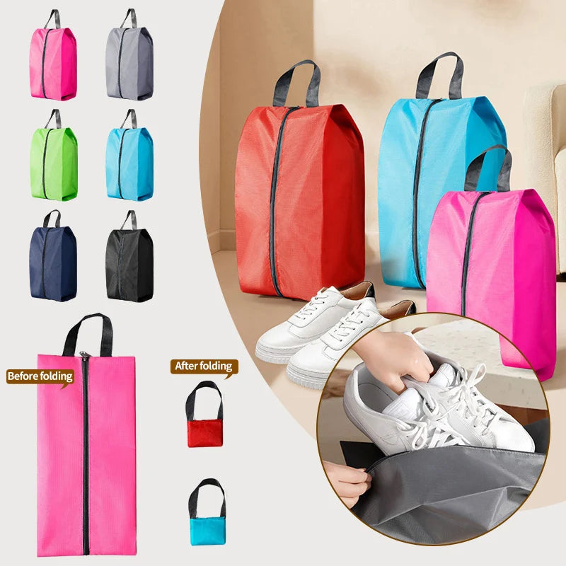 Portable Waterproof Shoe Storage Bags with Zipper Organizer