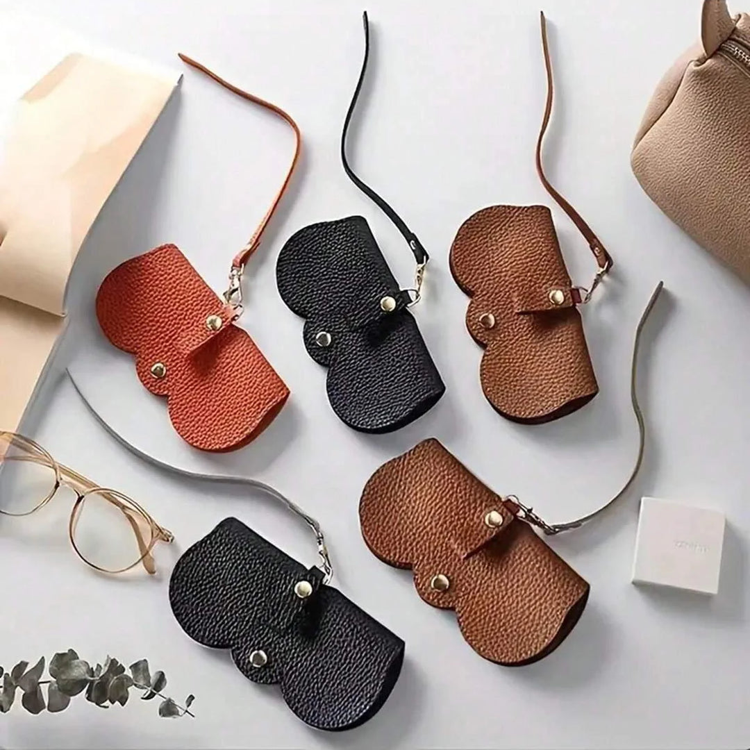 Litchi PU Leather Glasses Case – Cute Hanging Travel Bag