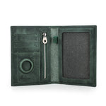 Load image into Gallery viewer, RFID Cow Leather Passport Wallet w/ Airtag &amp; Card Slots
