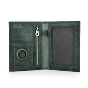 RFID Cow Leather Passport Wallet w/ Airtag & Card Slots