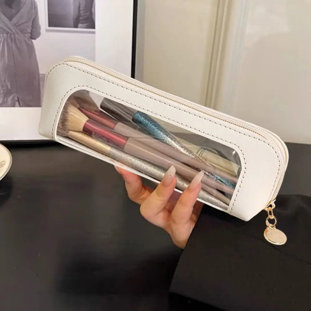 Portable PU Cosmetic Bag – Travel Toiletry & Brush Case