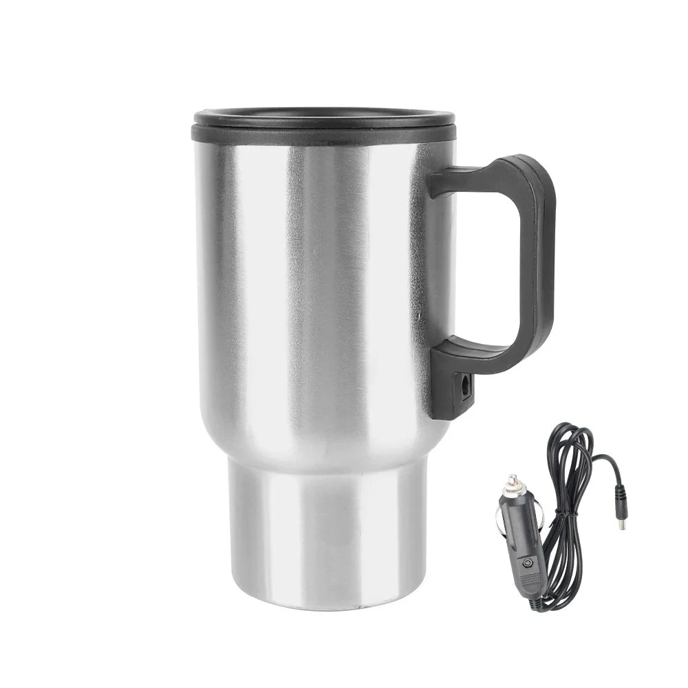 12V/24V Travel Electric Heating Kettle, 300ml Stainless Steel