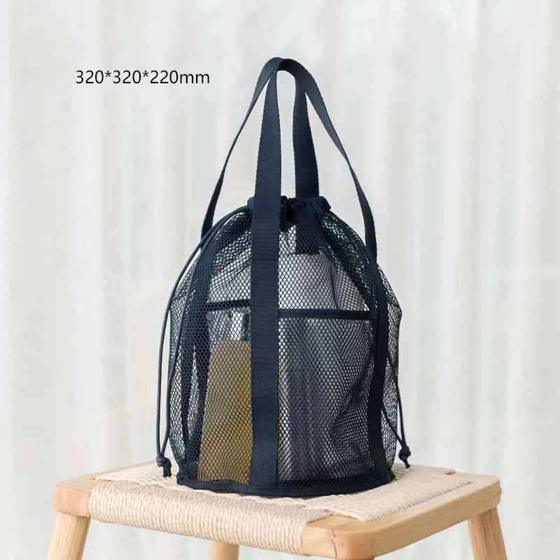 Foldable Mesh Nylon Cosmetic Bag – Large Capacity Pouch