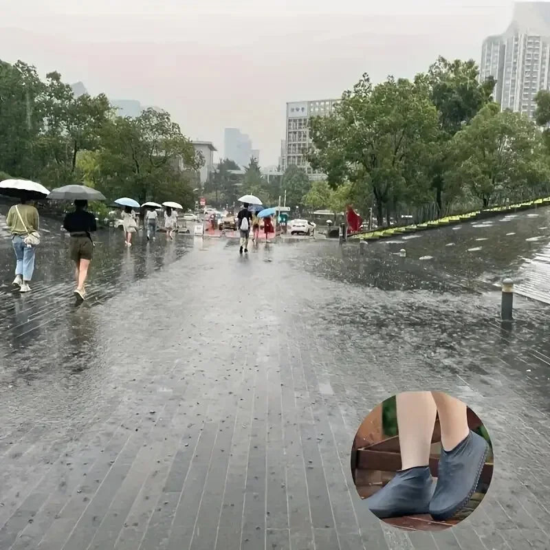 Reusable Non-Slip Silicone Rain Boot Covers for Outdoor Use