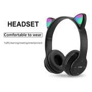 RGB Cat Ear Wireless Headphones – Kids, Girls, Gaming, Music