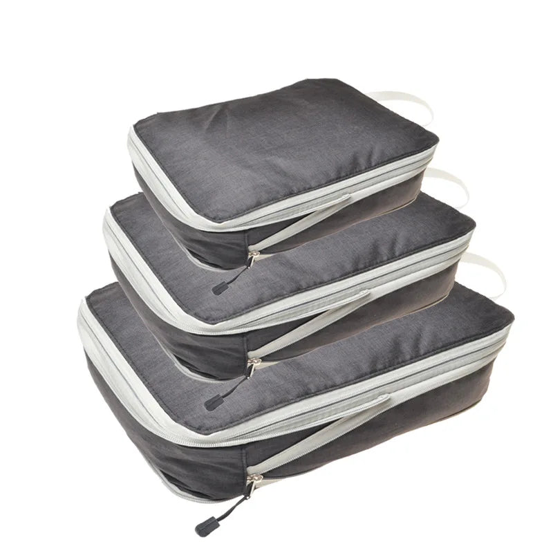 3pc Travel Packing Cubes Set Waterproof Nylon Organizer