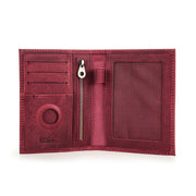 RFID Cow Leather Passport Wallet w/ Airtag & Card Slots