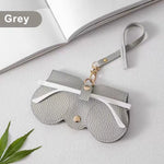 Load image into Gallery viewer, Litchi PU Leather Glasses Case – Cute Hanging Travel Bag
