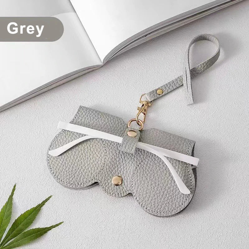 Litchi PU Leather Glasses Case – Cute Hanging Travel Bag