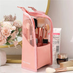 Load image into Gallery viewer, Foldable Waterproof Makeup Brush Holder Bag – Black/Pink
