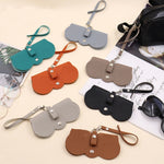 Load image into Gallery viewer, Litchi PU Leather Glasses Case – Cute Hanging Travel Bag
