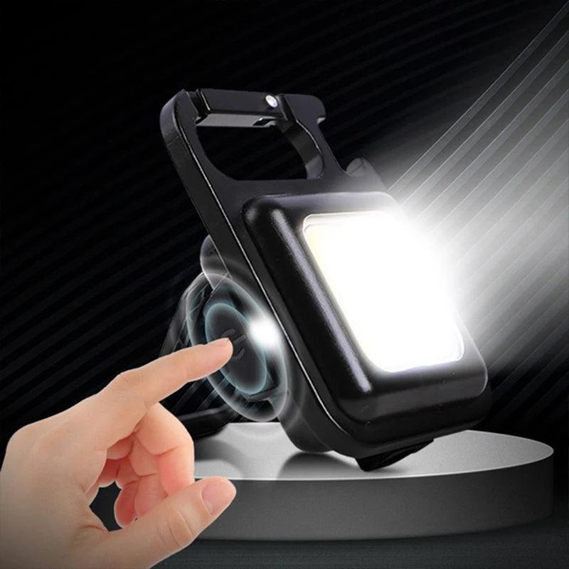 USB Rechargeable LED Mini Flashlight with Keychain Clip - BonVoyage