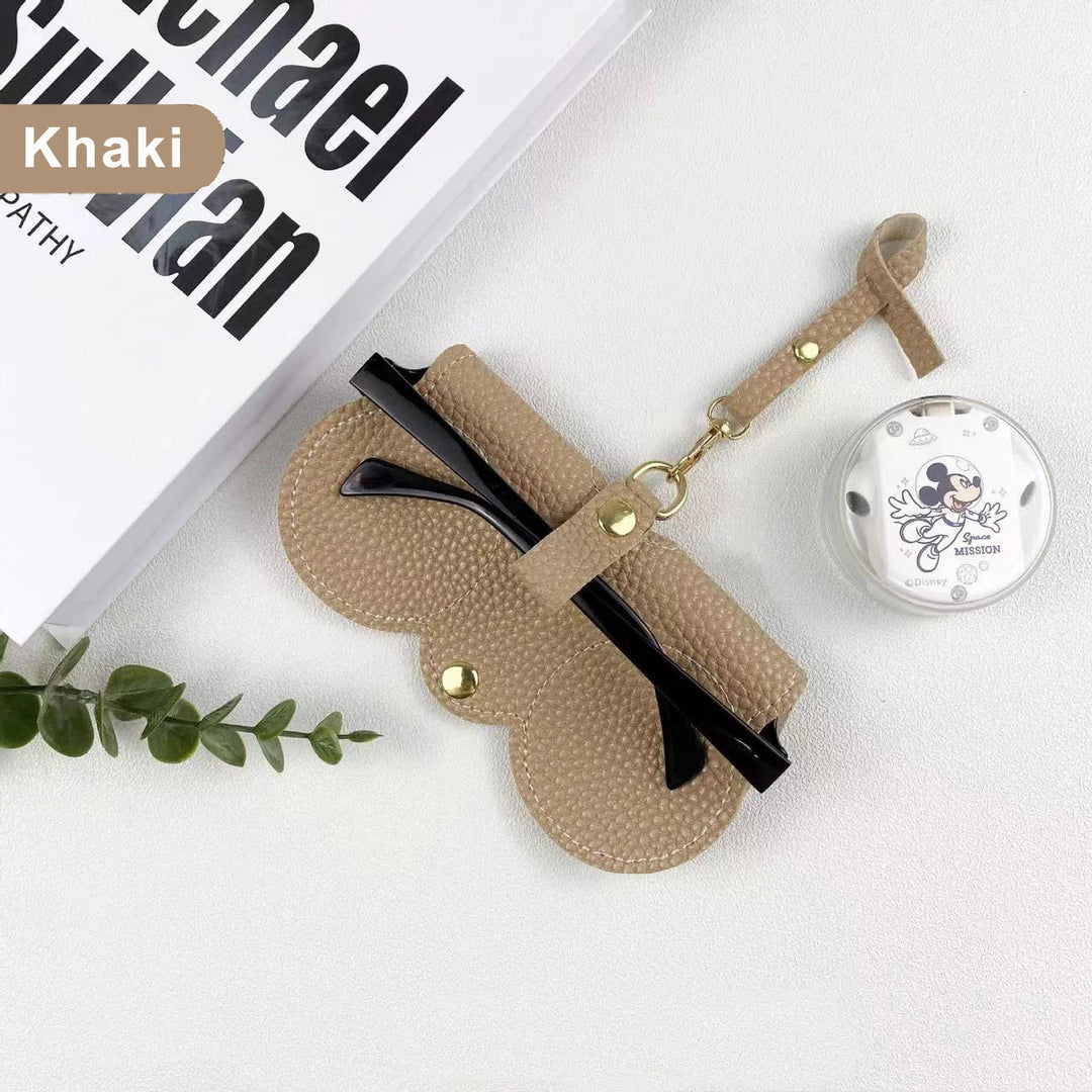 Litchi PU Leather Glasses Case – Cute Hanging Travel Bag