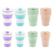 350/500ML Silicone Collapsible Cup with Cover, Travel Mug