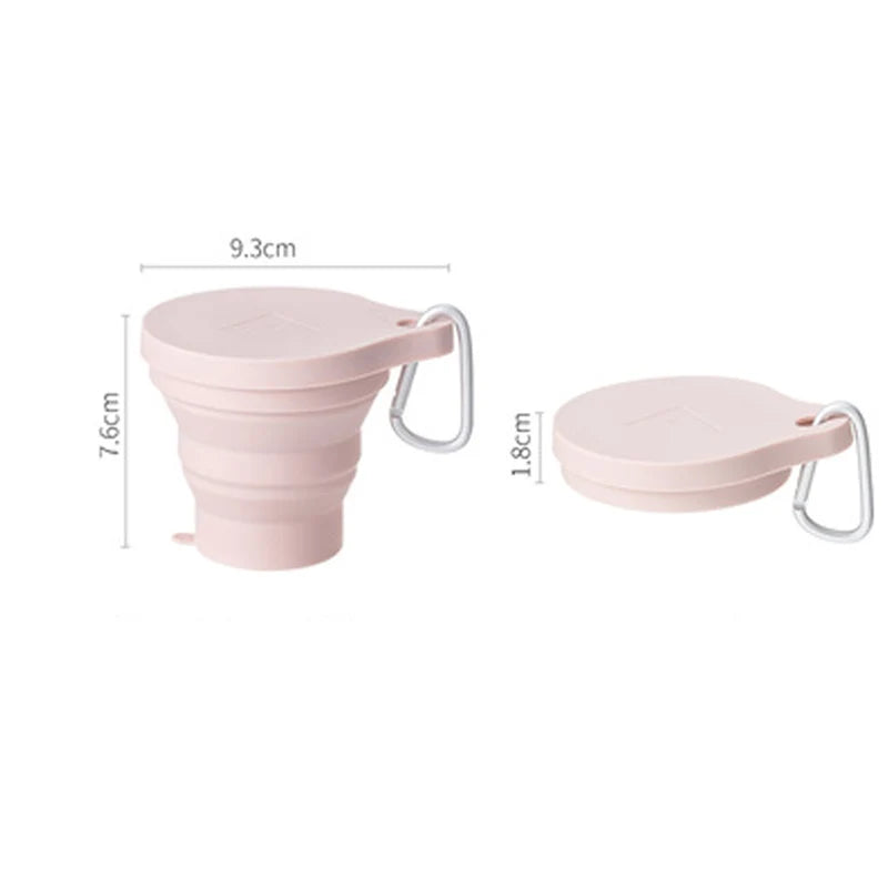 150ML Portable Silicone Folding Cup w/ Lid for Travel