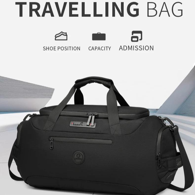 Men's Large Capacity Travel Duffel Bag with Shoe Compartment