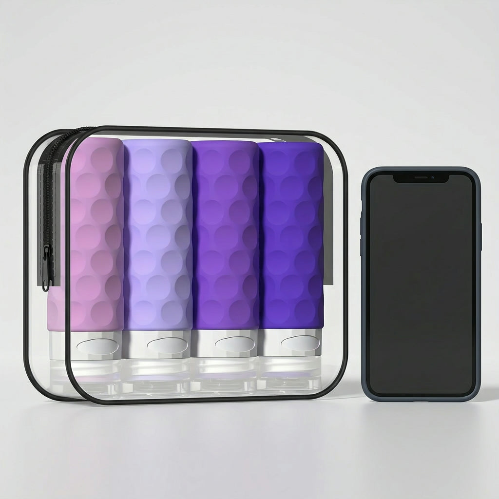 Travel Toiletry Bottles Set for Easy Packing – Refillable TSA-Approved