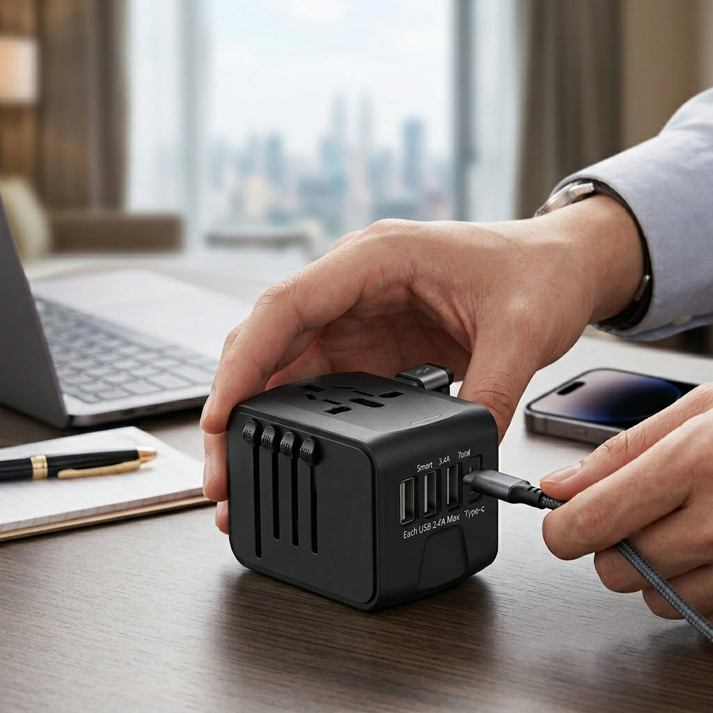 Universal Travel Charger – Worldwide AC Adapter with Dual USB