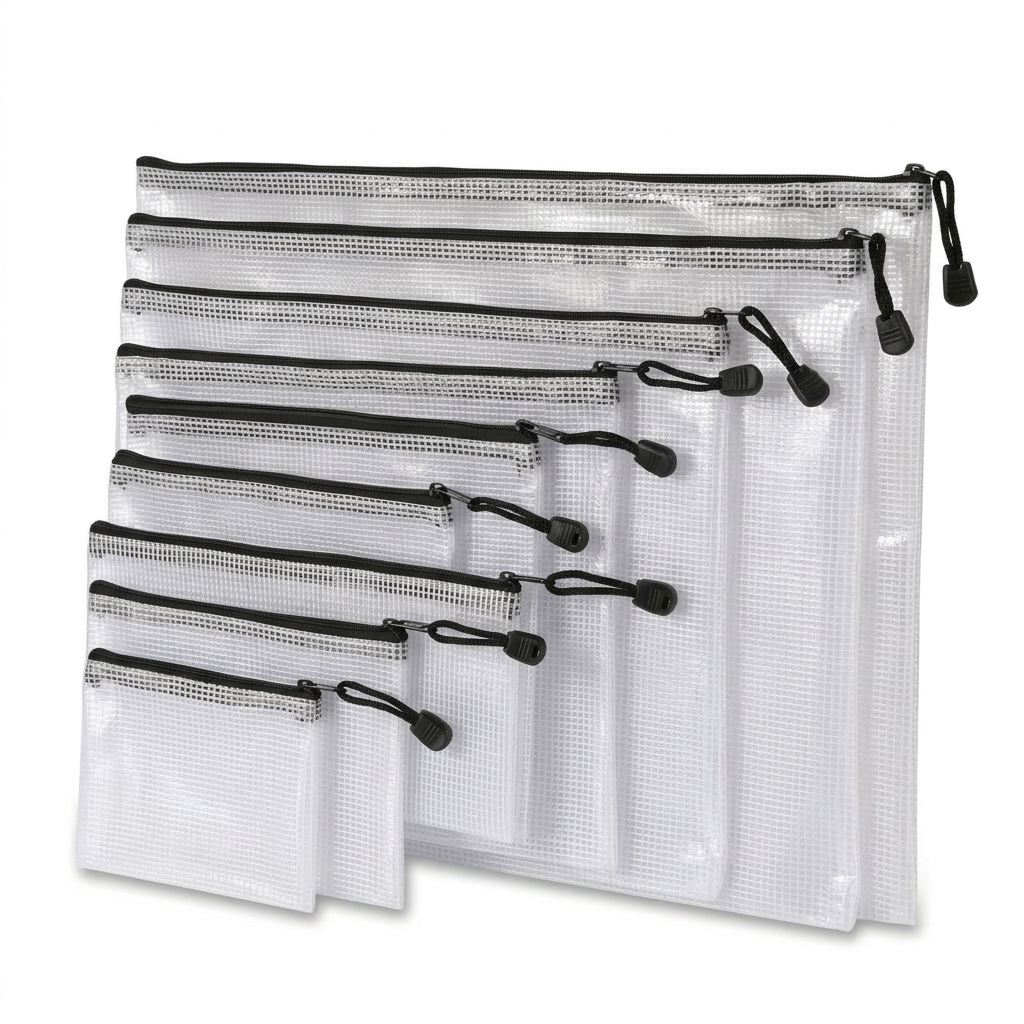 Waterproof Document Organizer Bag – Lightweight Mesh Zip Folder