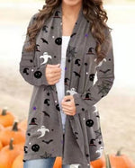 Load image into Gallery viewer, Halloween Theme Printed Coat – Knitted Polyester Small Cardigan (S–5XL)
