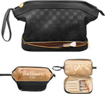 Load image into Gallery viewer, Cosmetic Travel Bag, Leather Makeup Bag - BonVoyage
