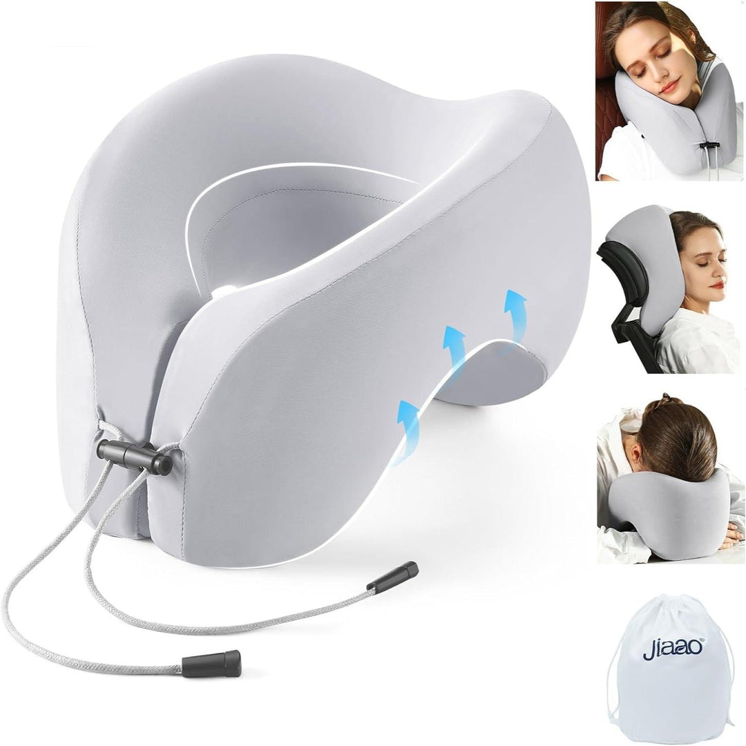 2-In-1 Travel Neck Pillow, Advanced Neck Support for Long Flights - BonVoyage