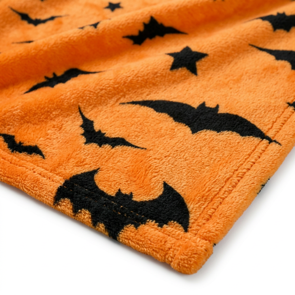 Black Bat Flannel Blanket – Cozy Travel & Sofa Use, 100% Polyester