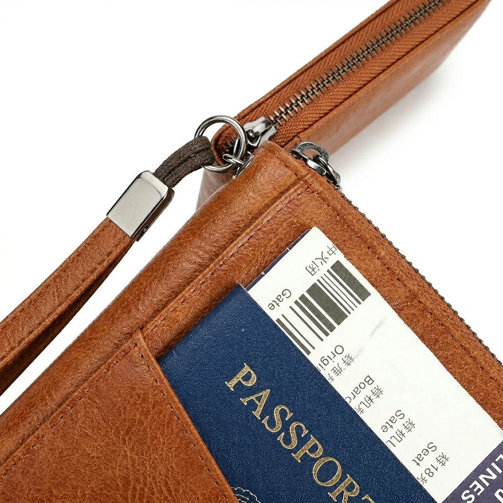 RFID Travel Wallet – Secure Passport Holder in PU Leather