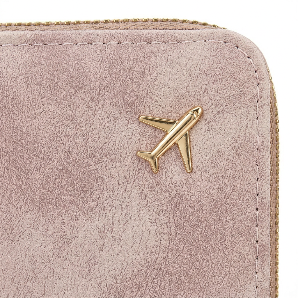 Slim Passport Wallet – Secure Travel Organizer with Zippered PU